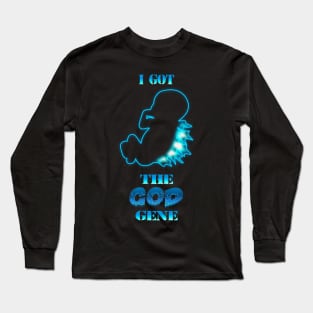 I Got the GOD Gene - Godzilla Dorsal Fetus - Blue Long Sleeve T-Shirt